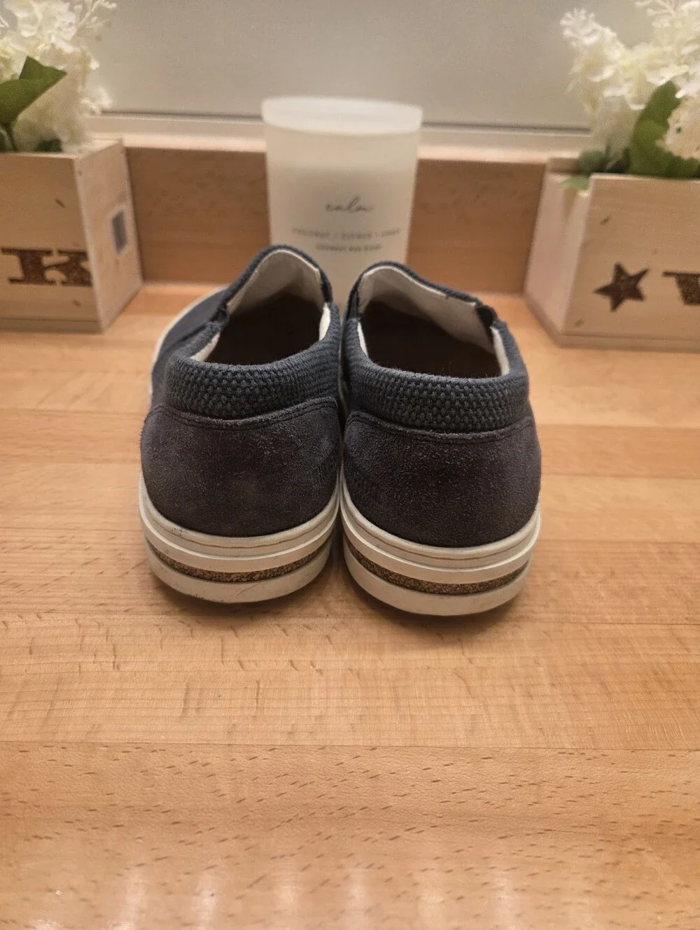 Birkenstock Oswego Slip-On Shoes Midnight Navy Canvas/Suede Women's Size EU 37